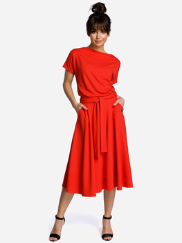 Sukienka trapezowa damska BeWear B067 87004 XL Czerwona (5903068408342)