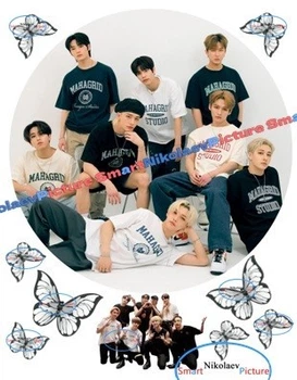 Сахарна їстівна картинка музика, Стрей Кидс, Стей Кідс музична група Stray Kids Ø20см на торт (SNP - 01885)
