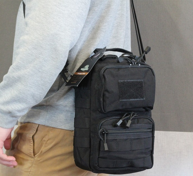 Тактична сумка через плече Tactic міська сумка наплічна Чорний (9060-black)