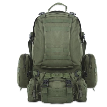 Тактический штурмовой рюкзак с подсумками Tactic военный рюкзак 55 литров Олива (1004-olive)
