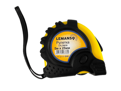 Рулетка Lemanso LTL70010 5 м х 25 мм желто-черная