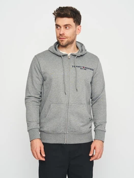 Толстовка на блискавці чоловіча Tommy Hilfiger 11185.2 L Сіра з принтом