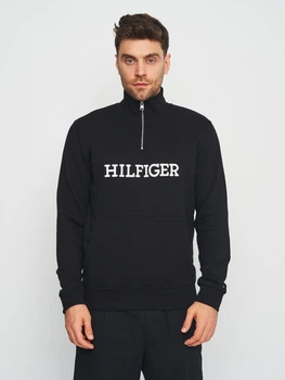 Толстовка на блискавці чоловіча Tommy Hilfiger 11187.1 S Чорна з принтом