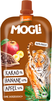 Органічне пюре Mogli Банан, яблуко, какао 120 г (4260311983171)