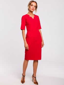 Sukienka ołówkowa damska z rozcięciem Made Of Emotion M455 2XL Czerwona (5903068454622)