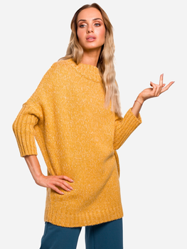 Sweter z golfem damski długi Made Of Emotion M470 S/M Żółty (5903068452239)