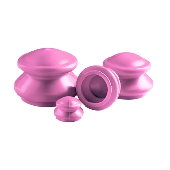 Комплект гумових масажних банок для тіла 4FIZJO 4 шт (fit0011890) Рожевий
