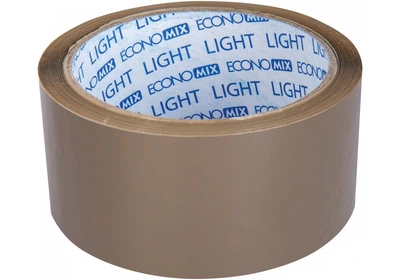 Стрічка клейка пакувальна 45 мм х 50 яр Economix light, коричнева