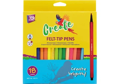 Фломастеры Create, 18 цветов, линия 1-2 мм (CF15217)