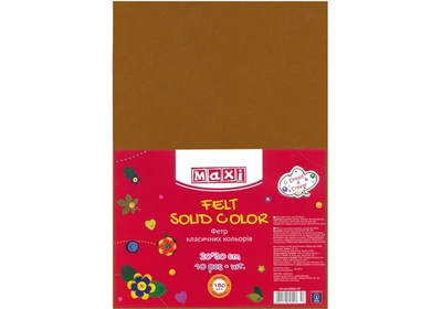 Фетр листовой (полиэстер), 20х30см, 180г/м2, коричневый (MX61622-07)
