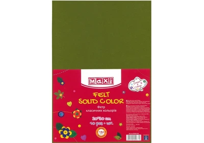 Фетр листовой (полиэстер), 20х30см, 180г/м2, зеленый травянисто (MX61622-26)