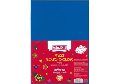 Фетр листовой (полиэстер), 20х30см, 180г/м2, синий (MX61622-02)