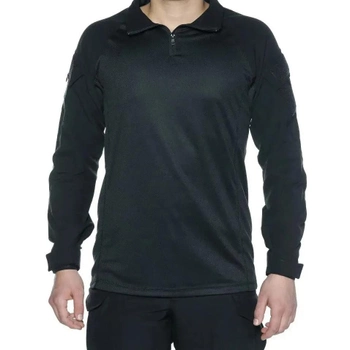 Сорочка чоловіча тактична бойова з довгим рукавом, футболка армійська для військових та армії ЗСУ, Чорний XL