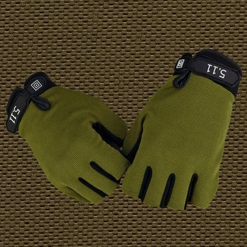 Перчатки тактические беспалые, перчатки военные с открытыми пальцами и антискользящим покрытием