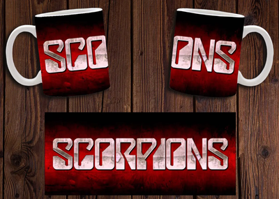 Чашка белая керамическая "Scorpions" Скорпионс ABC