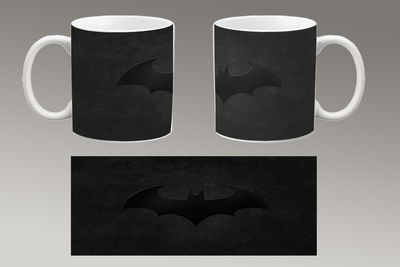 Чашка белая керамическая"Бэтмен логотип" batman logo ABC