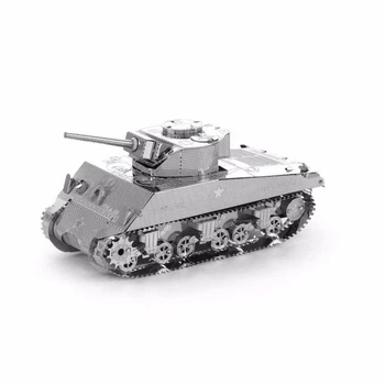 3D металевий пазл-модель та сувенір Танк M4 Sherman