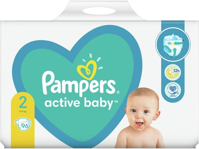Підгузки Pampers Active Baby Розмір 2 (4-8 кг) 96 шт (8006540045787)