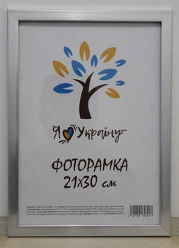 Фоторамка 21Х30, (А4), срібло, 1611-1730, СКЛО + КАРТОН