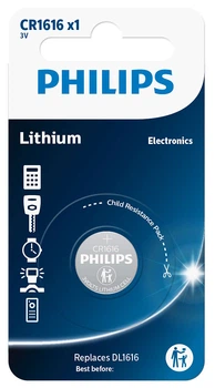 Батарея Philips CR1616 LITHIUM MINICELLS B1 (блістер) (шт.)