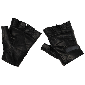 Безпалі шкіряні рукавички MFH «Deluxe» Black S