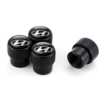 Набір захисних ковпачків SUNROZ Caps на ніпель для автомобіля Hyundai Premium Style Black Хюндай 4 штуки (A-67596)