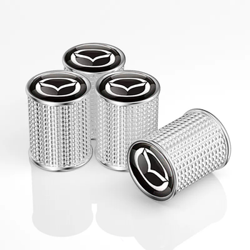 Набір захисних ковпачків SUNROZ Caps на ніпель для автомобіля Mazda Lux Silver Mazda 4 штуки (A-67514)