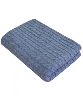Вязаный плед Прованс Soft 140х180 см Синий (3026)