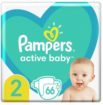 Pieluchy Pampers Active Baby Rozmiar 2 (4-8 kg) 66 szt (8006540224564)