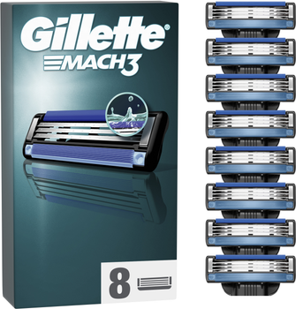 Змінні картриджі для гоління (леза) чоловічі Gillette Mach3 8 шт (8700216066556)