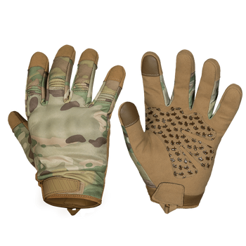 Тактичні захисні рукавички універсальні польові рукавиці для силових структур CAMOTEC 7221(L) Мультикам (OPT-7751)