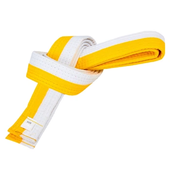 Пояс для кимоно двухцветный желто-белый Zelart 7255 длина 240см Yellow-White