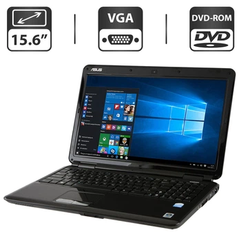 Ноутбук Asus K50 / 15.6" (1366x768) TN / Intel Celeron T3300 (2 ядра по 2.0 GHz) / 4 GB DDR2 / 500 GB HDD / Intel Graphics / WebCam / VGA б/у