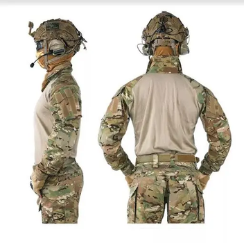 Тактическая армейский рубашка UBAKS ВСУ Multicam ripstop мультикам убакс спандекс с налокотниками р. 7XL