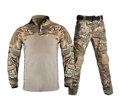 Тактический демисезонный военный коcтюм форма G3 рубашка с длинным рукавом, штаны+наколенники р.L