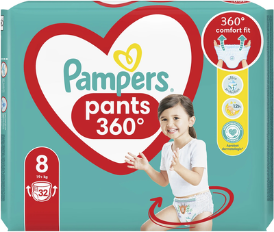Подгузники-трусики Pampers Pants Размер 8 (19+ кг) 32 шт (8006540499382) 