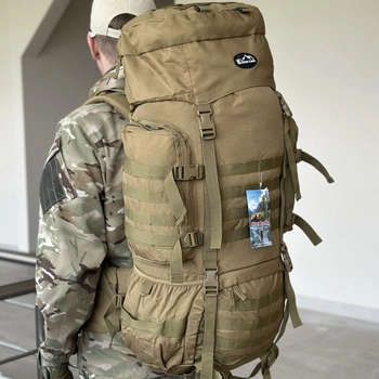 Туристический большой рюкзак Tactic походной военный рюкзак рюкзак на 90 л тактический рюкзак Койот (new-tur90-coyote)