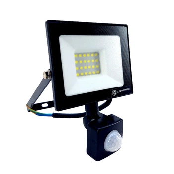 Світлодіодний (LED) вуличний прожектор 30Вт 220В з датчиком руху 6500К IP65, регулювання чутливості!