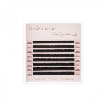 Ресницы Design Lashes Dark Chocolate CC 0.10 8 рядов 5-7 мм черный шоколад (2100994282326)