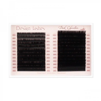 Ресницы Design Lashes Dark Chocolate C 0.10 24 ряда 7-14 мм черный шоколад (2100994280056)