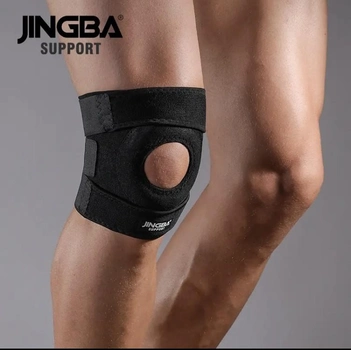 Бандаж для коленного сустава Jingba Support фиксатор колена, спортивный наколенник, Черный