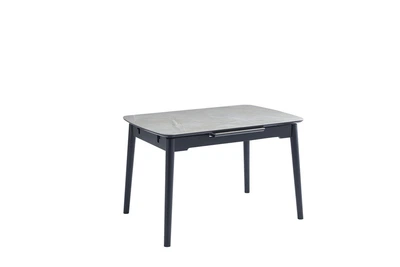Стол обеденный раскладной 80х120(+40) TM-76 Vetro Mebel Калакатта мрамор/Черный (керамика+МДФ/дерево) (TM-76-calacatta-marble/black)
