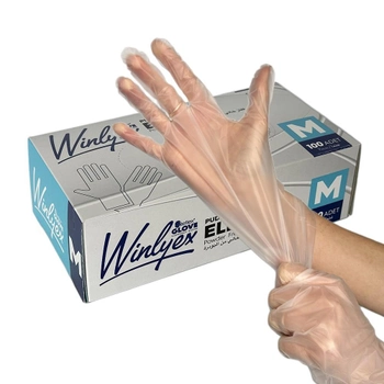 Одноразові рукавички Winlyex, TPE, прозорі, М, 100 шт Reflex