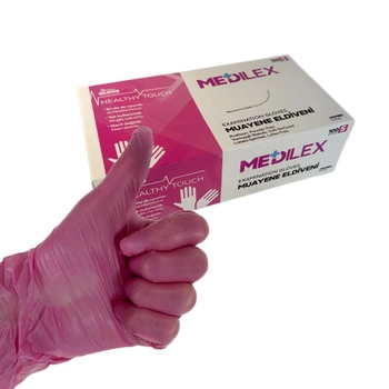 Медичні рукавички Medilex, TPE, рожеві, S, 100 шт - Reflex