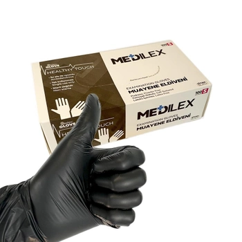 Медицинские перчатки Medilex,TPE,черный,S, 100 шт Reflex