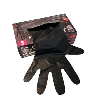 Одноразові рукавички Flex, TPE, чорний, S, 100 шт Reflex