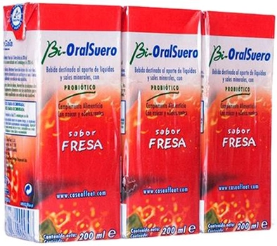 Suplement diety Casen Recordati Bi-Oral Suero Probiotico Strawberry 3x200 ml (8430134000058)