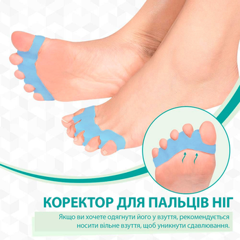 Силиконовый корректор-разделитель для пальцев ног ToeLab ToeSep 35 Blue - Лечение косточки (500447) 1 пара