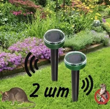 Ультразвуковий відлякувач від гризунів, кротів та змій 2 шт. Solar Rodent Repeller