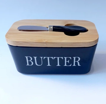 Масляная Olens Butter керамическая с ножом Черный